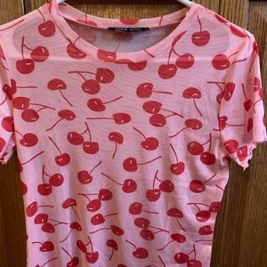 Shein cherry shirt